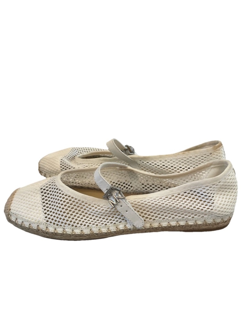 Michael Kors Lynn White Mesh Ballet Espadrille Flat Shoes Women's 9 M Resortwear